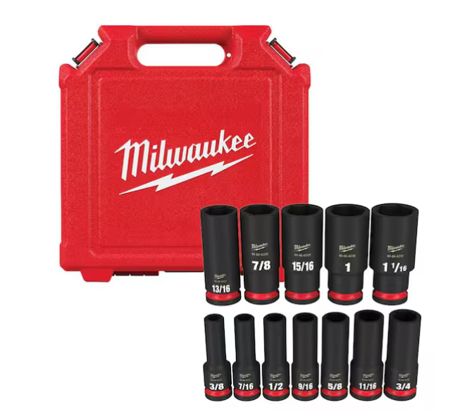 Milwaukee SHOCKWAVE 3/8 SAE Deep Well Socket Set (6-Piece)