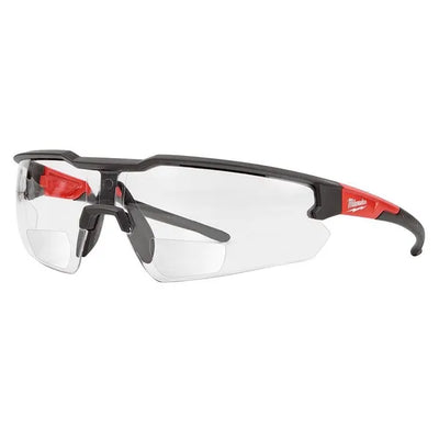 Milwaukee Clear +2.00 Bifocal Safety Glasses Magnified Anti-Scratch Lenses
