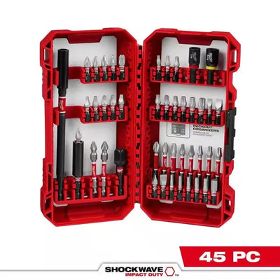 SHOCKWAVE Impact Duty Alloy Steel Screwdriver Bit Set (45-Piece)
