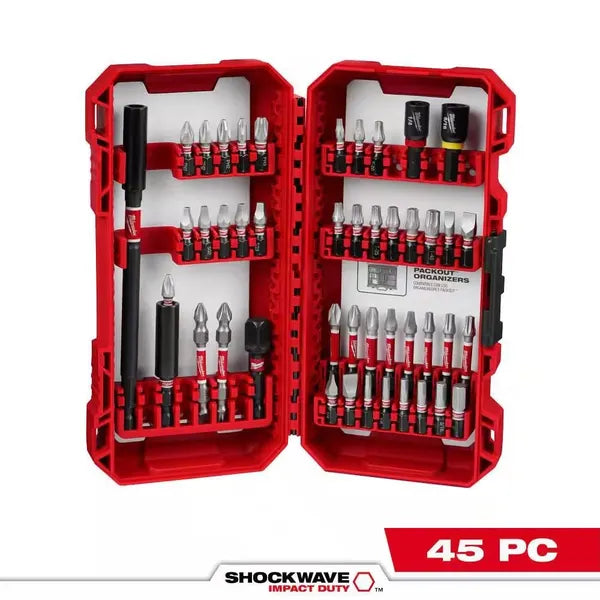 SHOCKWAVE Impact Duty Alloy Steel Screwdriver Bit Set (45-Piece)