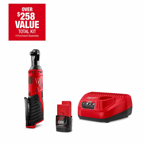 Milwaukee M12 3/8 in. Cordless Ratchet Kit