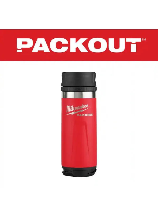 PACKOUT Red 18 Oz. Insulated Bottle with Sip Lid