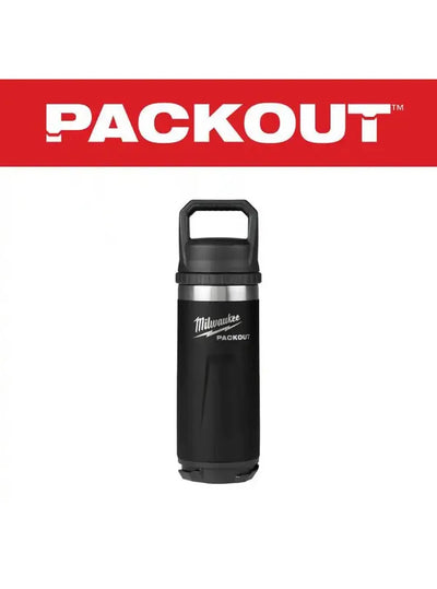 PACKOUT Black 18 oz. Insulated Bottle W/Chug Lid