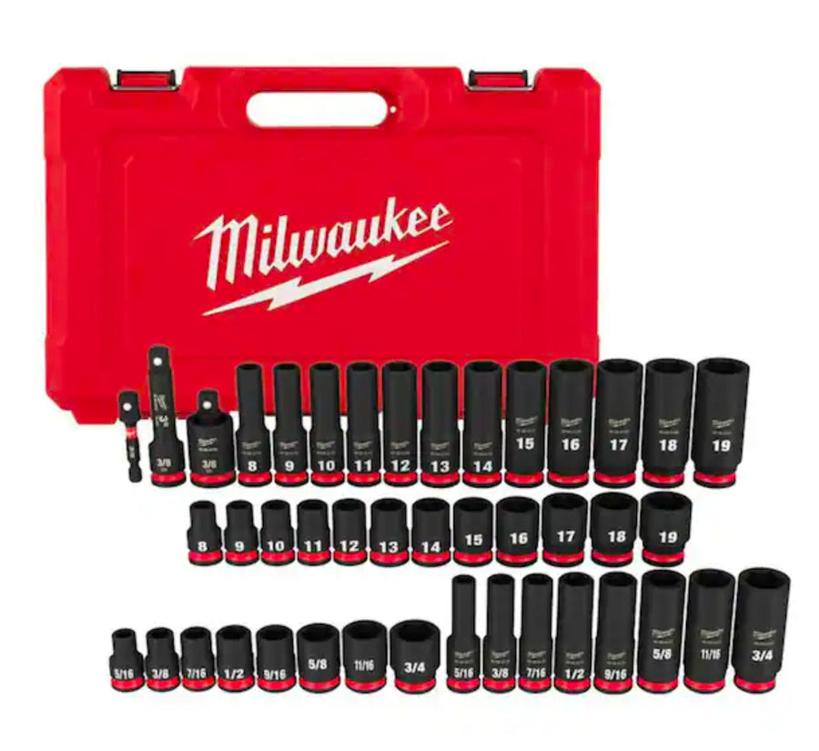 Milwaukee 43-Piece Metric & SAE 3/8 Drive Impact Socket Kit